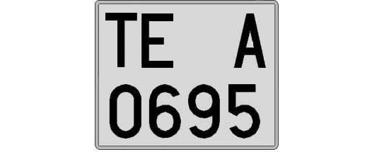 TE0695A matricula cuadrada