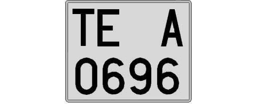 TE0696A matricula cuadrada