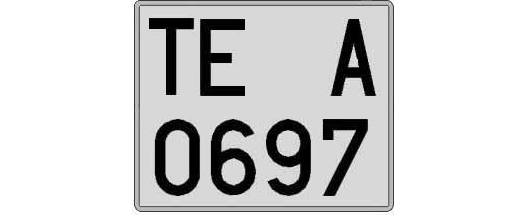 TE0697A matricula cuadrada