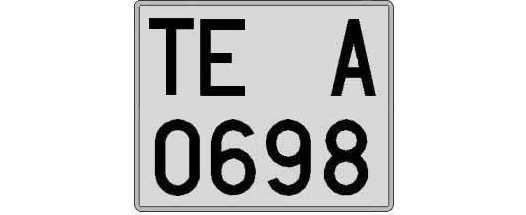 TE0698A matricula cuadrada