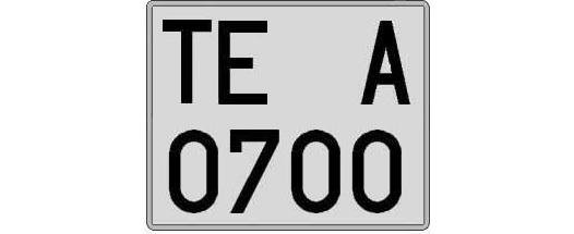 TE0700A matricula cuadrada