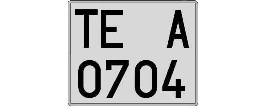 TE0704A matricula cuadrada
