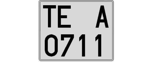 TE0711A matricula cuadrada