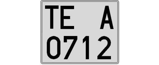 TE0712A matricula cuadrada