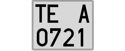 TE0721A matricula cuadrada