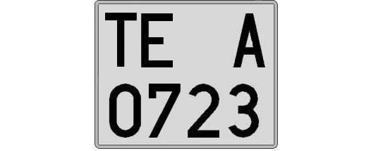 TE0723A matricula cuadrada