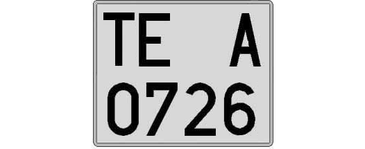 TE0726A matricula cuadrada