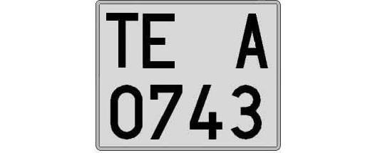 TE0743A matricula cuadrada