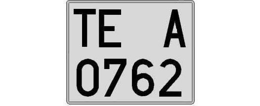 TE0762A matricula cuadrada