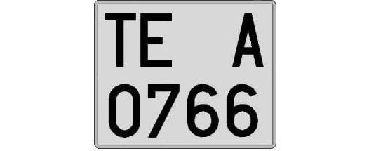 TE0766A matricula cuadrada