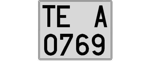 TE0769A matricula cuadrada