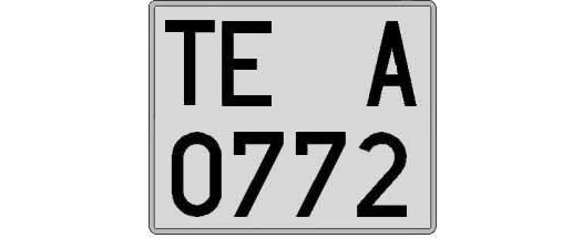TE0772A matricula cuadrada