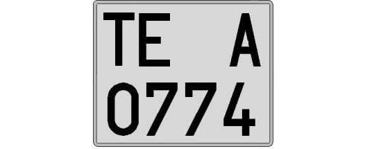 TE0774A matricula cuadrada
