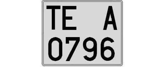 TE0796A matricula cuadrada
