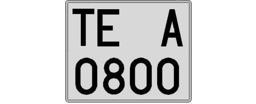 TE0800A matricula cuadrada