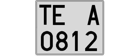 TE0812A matricula cuadrada