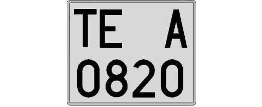 TE0820A matricula cuadrada