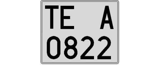 TE0822A matricula cuadrada
