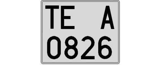 TE0826A matricula cuadrada