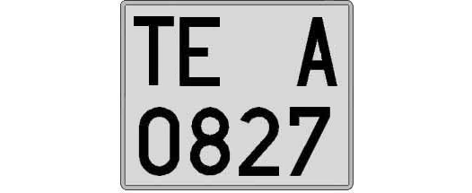 TE0827A matricula cuadrada