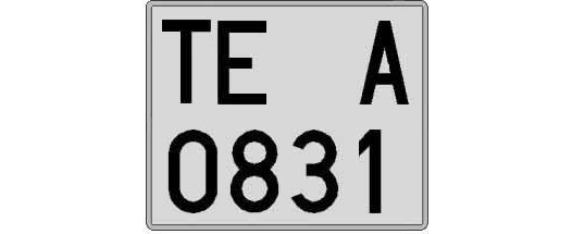 TE0831A matricula cuadrada