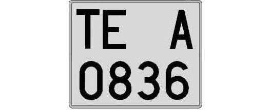 TE0836A matricula cuadrada