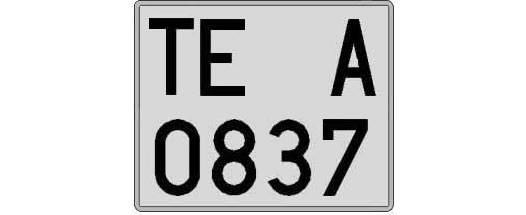TE0837A matricula cuadrada