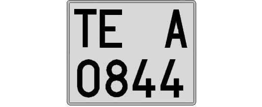 TE0844A matricula cuadrada