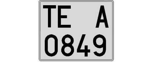 TE0849A matricula cuadrada