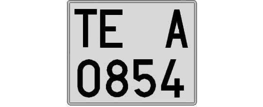 TE0854A matricula cuadrada