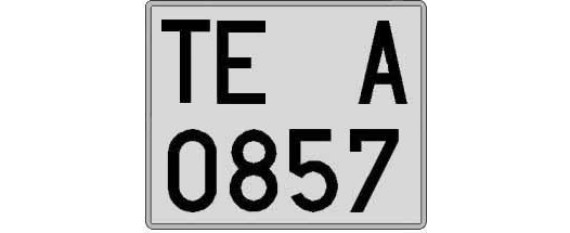 TE0857A matricula cuadrada