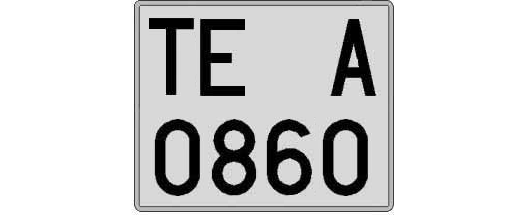 TE0860A matricula cuadrada