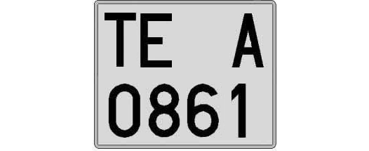 TE0861A matricula cuadrada