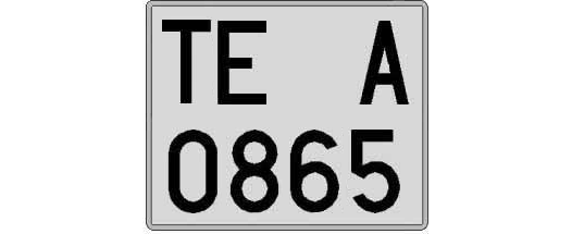 TE0865A matricula cuadrada