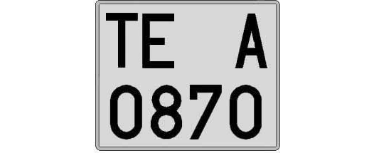 TE0870A matricula cuadrada