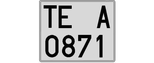 TE0871A matricula cuadrada