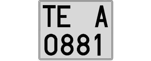 TE0881A matricula cuadrada