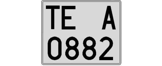 TE0882A matricula cuadrada