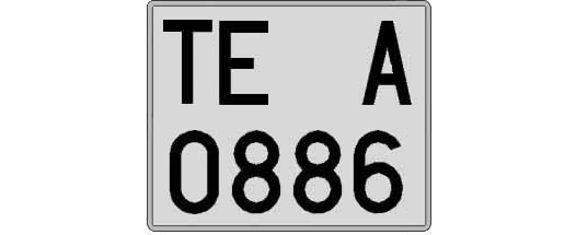 TE0886A matricula cuadrada