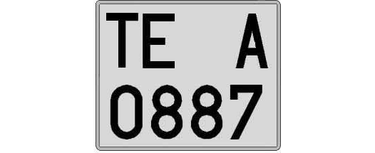 TE0887A matricula cuadrada