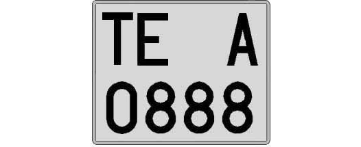 TE0888A matricula cuadrada