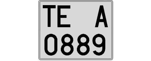TE0889A matricula cuadrada