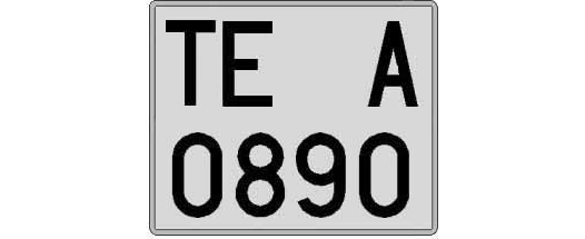 TE0890A matricula cuadrada