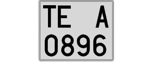 TE0896A matricula cuadrada