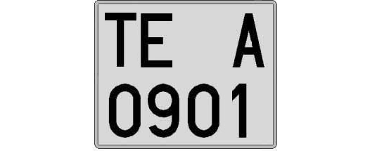 TE0901A matricula cuadrada