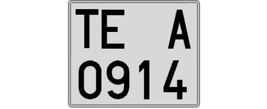 TE0914A matricula cuadrada