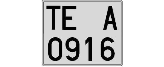 TE0916A matricula cuadrada
