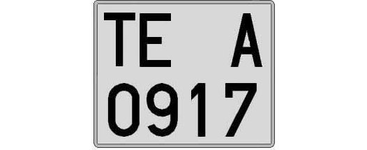 TE0917A matricula cuadrada