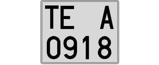 TE0918A matricula cuadrada