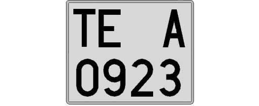 TE0923A matricula cuadrada